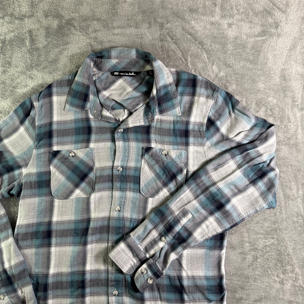 Travis Mathew Plaid Button Up Shirt Long Sleeve Casual Mens Size M